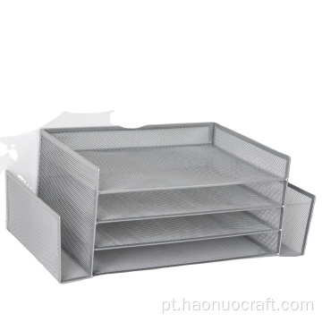 Suporte multi-nível de armazenamento de mesa de gaveta de metal de duas camadas